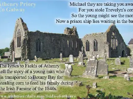 Fields of Athenry lyrics - image copyright Irish Music Daily
