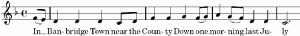 Music notation of Star Of The County Down