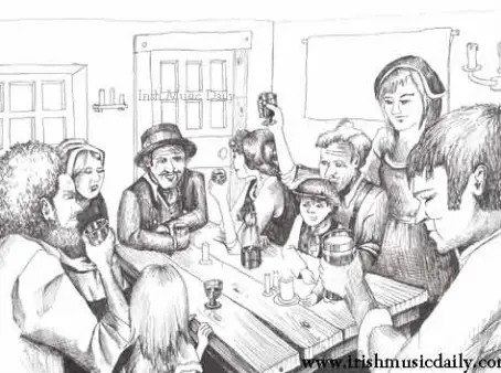 Parting Glass illustration showing the emotion in the Irish traditional song The Parting Glass Copyright irishmusicdaily.com