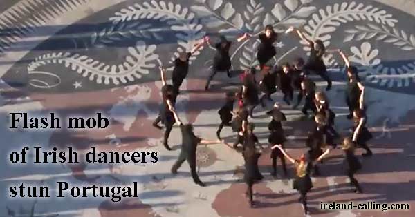 Flashmob of Irish dancers in Portugal