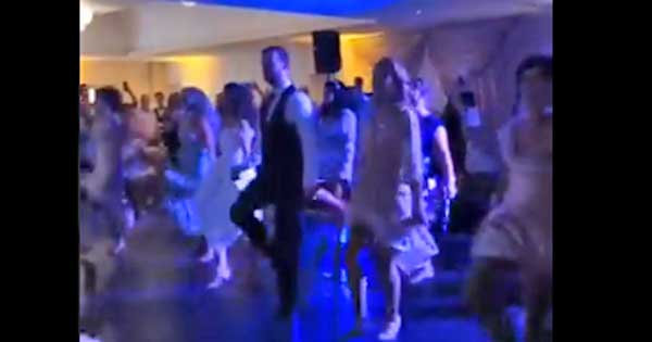 Riverdance star Yvonne McNelis Irish dancing on her wedding day