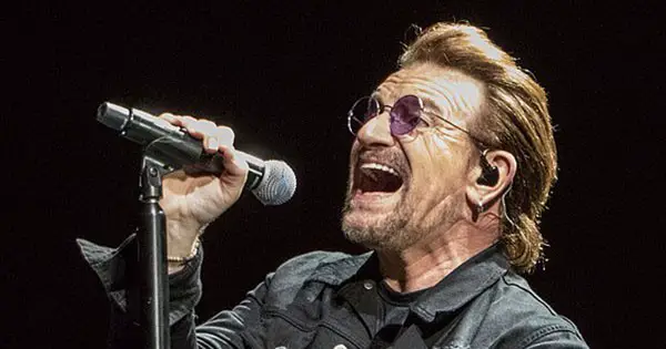 Bono cringes at his own voice and only likes it on one U2 song. Photo copyright Daniel Hazard CC4
